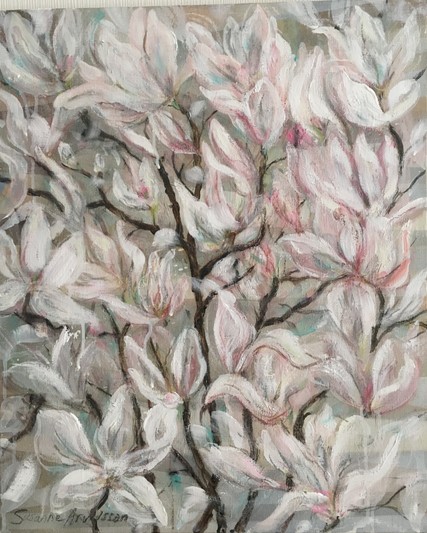 Oljemålning, magnolia, konst till salu