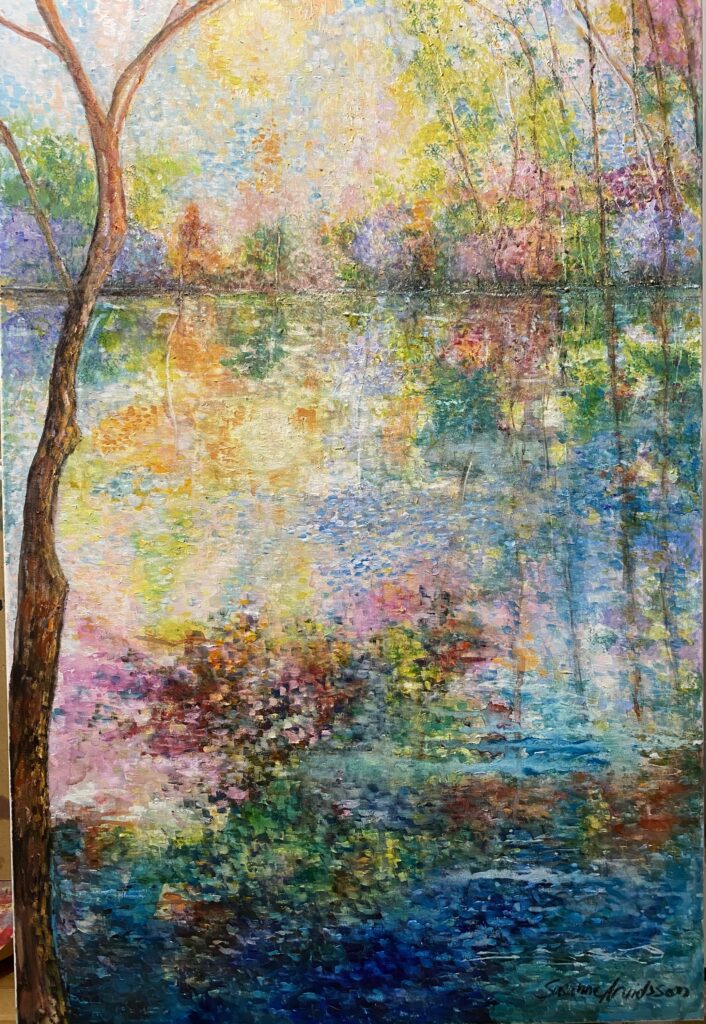 Stor målning i Pointillism