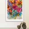 Stor tavla- Akvarell Blommor