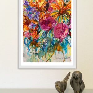 Stor tavla – Akvarell Blommor