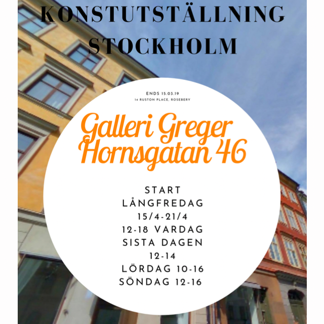 You are currently viewing Utställning Galleri Greger Hornsgatan 46 Stockholm april 2020