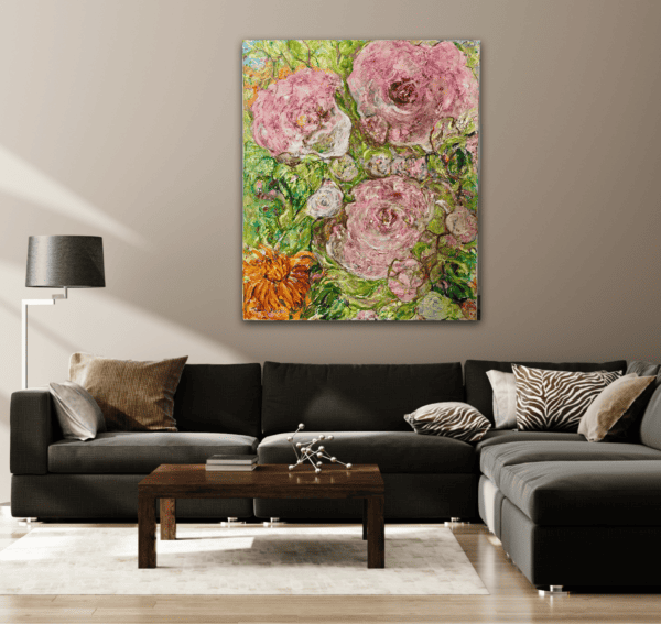 Konst till salu - Pink flowers