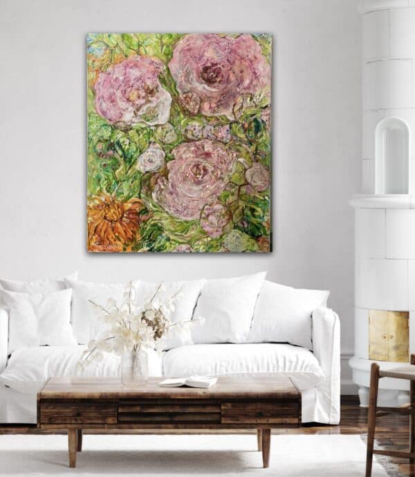 Konst till salu - Pink flowers