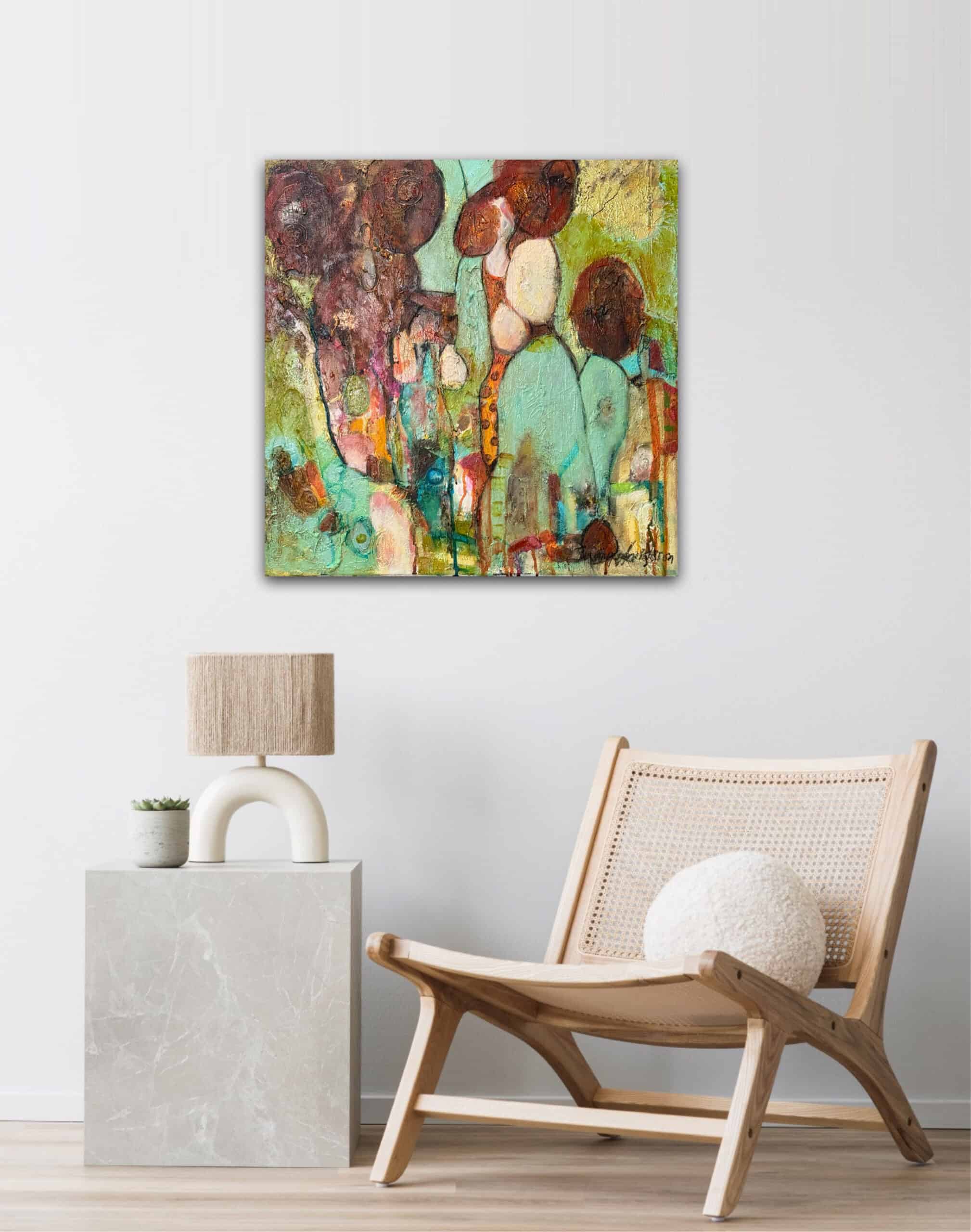 Abstrakt retroinspirerad tavla