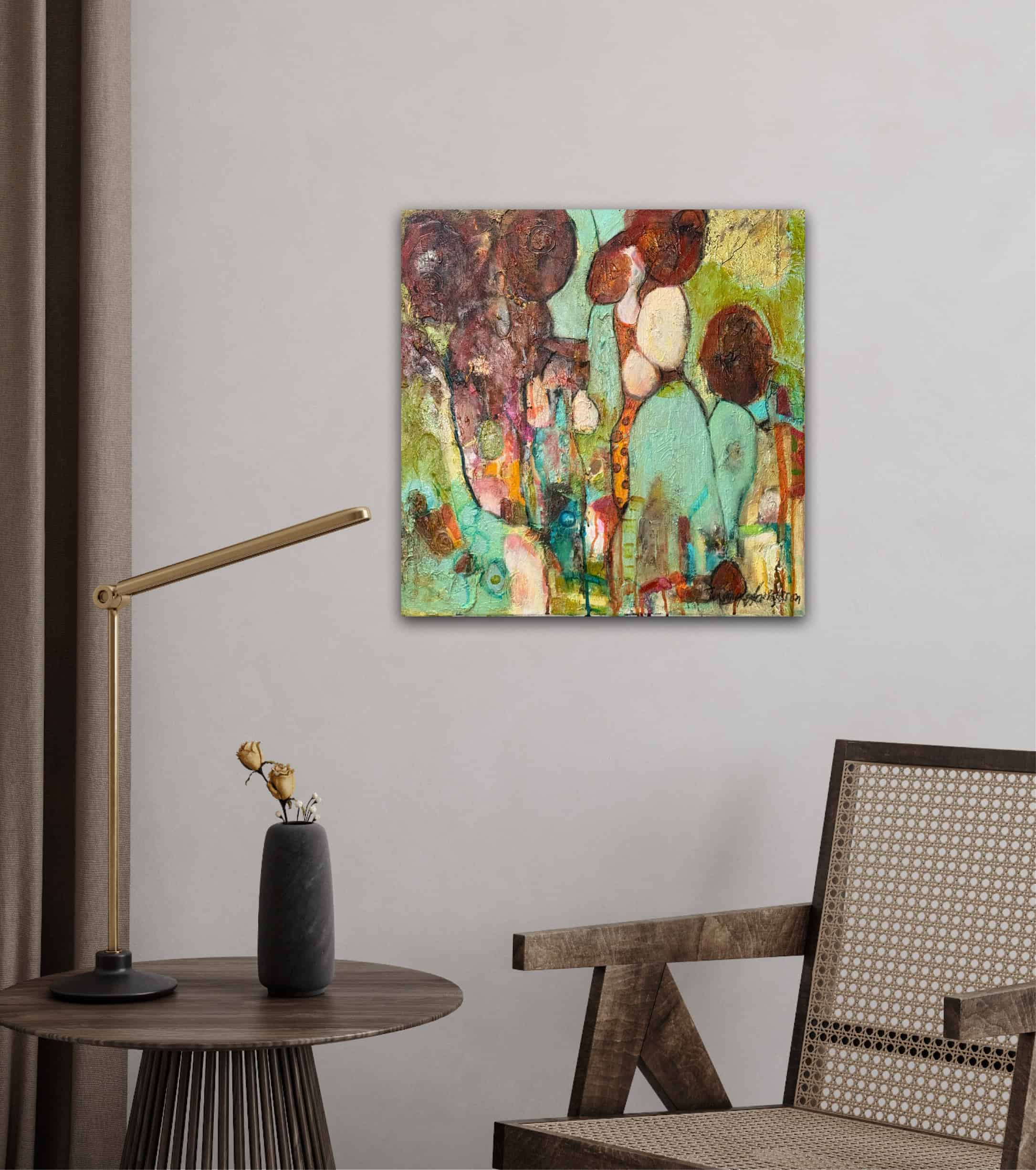 Abstrakt retroinspirerad tavla